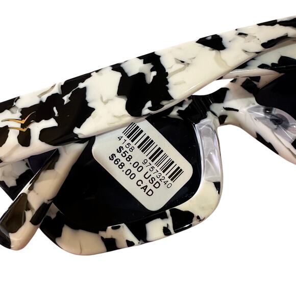 Anthropologie I-SEA Polarized Sunglasses Black White Marble NEW - Picture 6 of 7